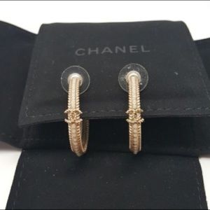 CC Pearl Hoop Earrings